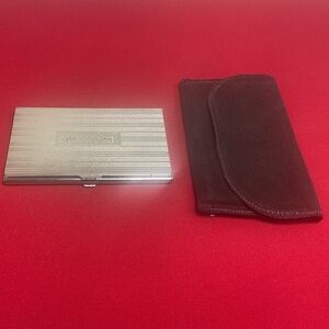 Vtg LUNT Silver-Plated Business Card Holder – Monogram Plate Robert Craig